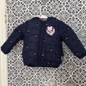 Disney Navy Blue Minnie Mouse Puffer Jacket